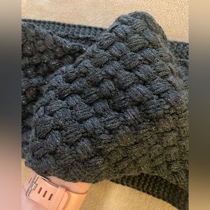 Charcoal gray knit infinity scarf